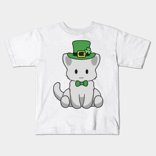 St Patrick White Kitty Kids T-Shirt